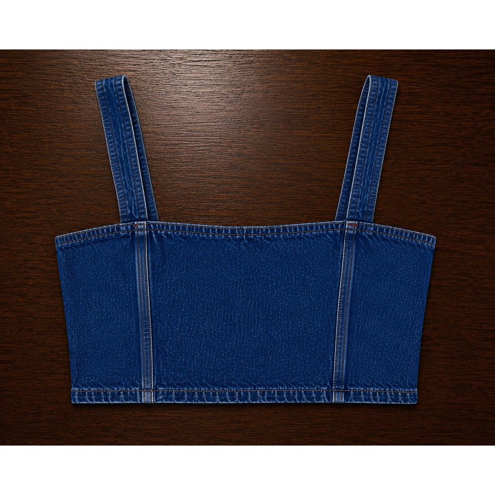 Lee x Kacey Musgraves Denim Corset Top Dark Wash Button Front Bustier XXL NWT - Picture 3 of 6